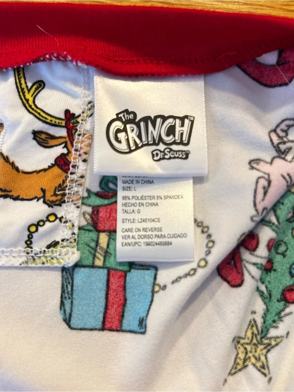 Dr. Seuss The Grinch Dog Christmas Pajamas Size Large NWT